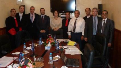 The CEPEJ delegation and the representatives of the National Order of the Judicial Officers of Morocco, in Agadir