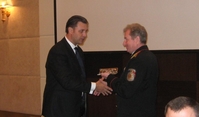 Victor Catan, Home Secretary of Moldova with Adrian Stoica
