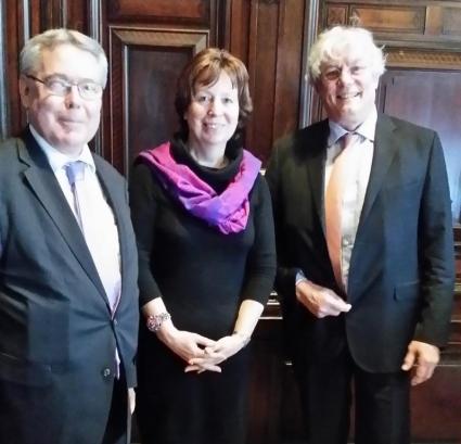From L. to R.: Sjef Van Erp, Member of the Council of the ELI, Diana Wallis, President of the ELI, Leo Netten, President of the UIHJ
